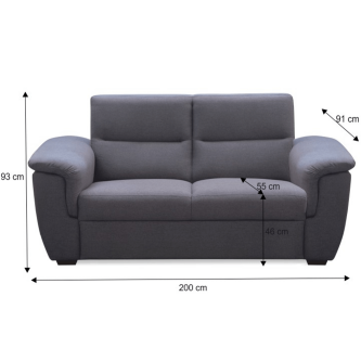 colţar cu 3-locuri, material gri, la comandă, BORN