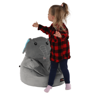 Fotoliu tip sac, material textil gri, BABY TIPUL 2