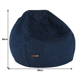 Fotoliu tip sac, material textil jeans, LAMIO