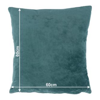 Pernă, material textil de catifea petrol, 60x60, OLAJA TIPUL 5