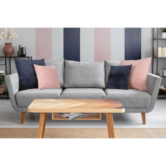 Pernă, material textil de catifea roz pudră, 45x45, ALITA TIPUL 2