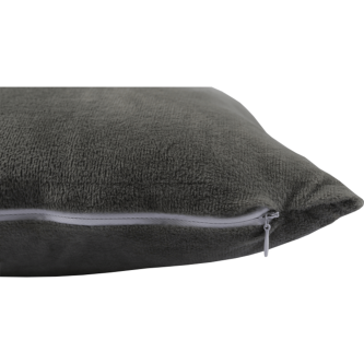 Pernă, material textil de catifea gri-maro Taupe, 45x45, ALITA TIPUL 3