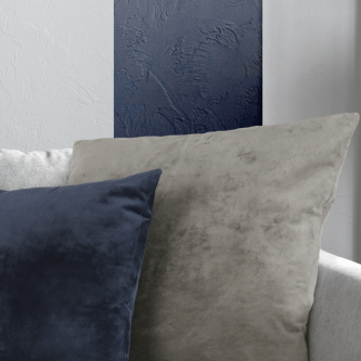 Pernă, material textil de catifea gri-maro Taupe, 45x45, ALITA TIPUL 3