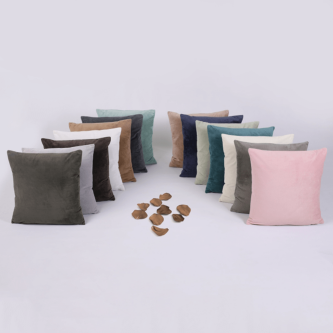 Pernă, material textil de catifea maro deschis, 45x45, ALITA TIPUL 4