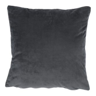 Pernă, material textil de catifea gri închis, 45x45, ALITA TIPUL 8