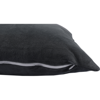 Pernă, material textil de catifea gri închis, 45x45, ALITA TIPUL 8