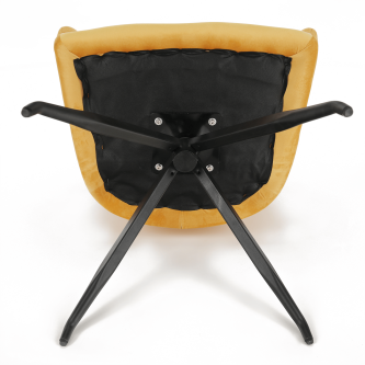Scaun pivotant, ţesătură de catifea muştar/ negru, VELEZA