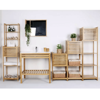 Masă cu raft, natural/alb, SELENE TYP 5