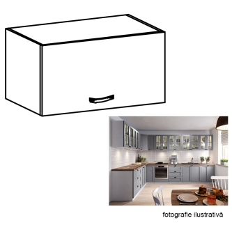 Cabinet superior, alb/gri mat, LAYLA G50K