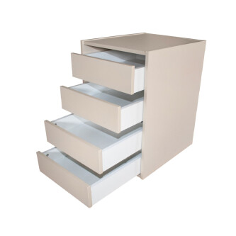Gold Dulap 2500 Crem cu usi MDF Lucios + 2 Comode