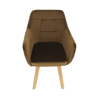 Fotoliu, material textil catifea maro auriu/stejar, ZERON