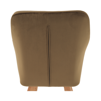 Fotoliu, material textil catifea maro auriu/stejar, ZERON