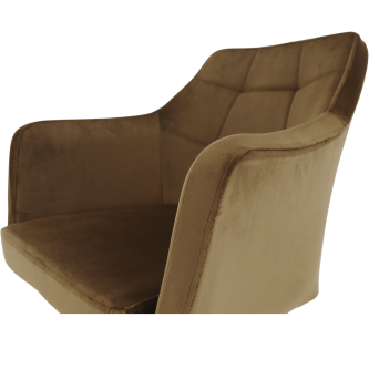 Fotoliu, material textil catifea maro auriu/stejar, ZERON