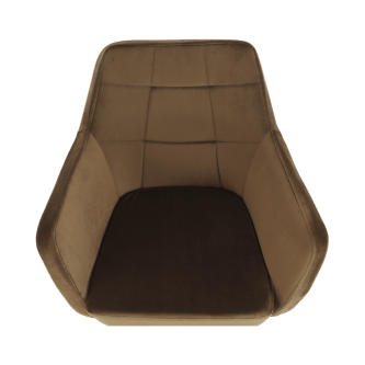 Fotoliu, material textil catifea maro auriu/stejar, ZERON