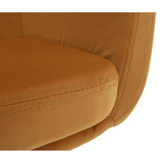 Fotoliu, material de catifea muştar/negru, ZERON