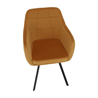 Fotoliu, material de catifea muştar/negru, ZERON