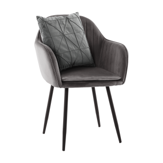 Fotoliu de design, ţesătură catifea gri, ZIRKON