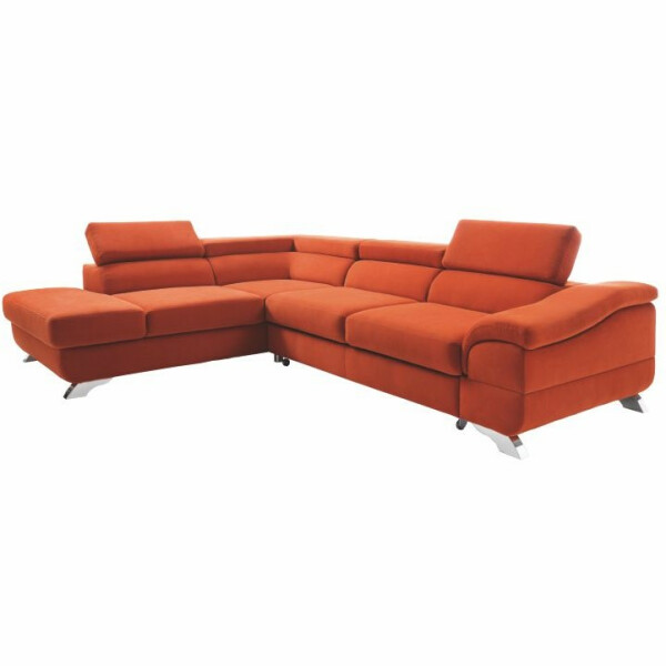 Colţar extensibil, textil Soro teracotă, stânga, LEGAS