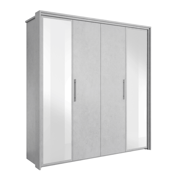 Dulap cu oglindă, muchii din ABS, gri carbon, ALDEN