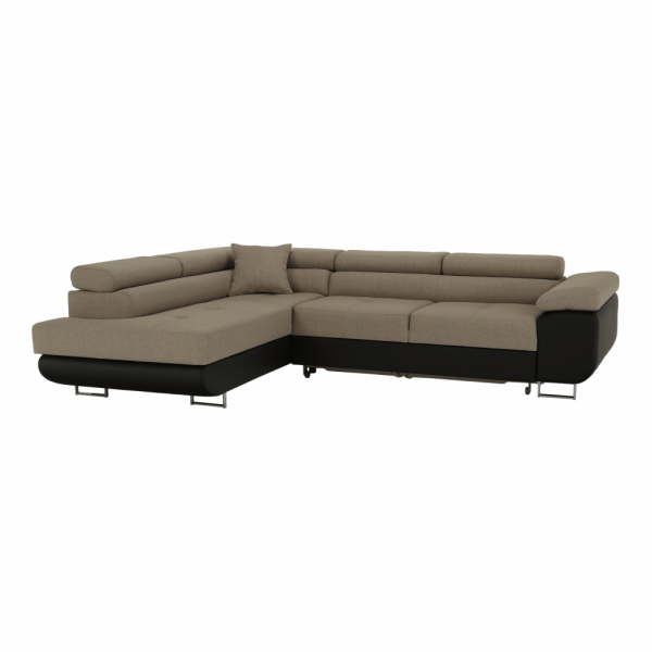 Colţar, maro/bej, model stânga, AMARETO NEW