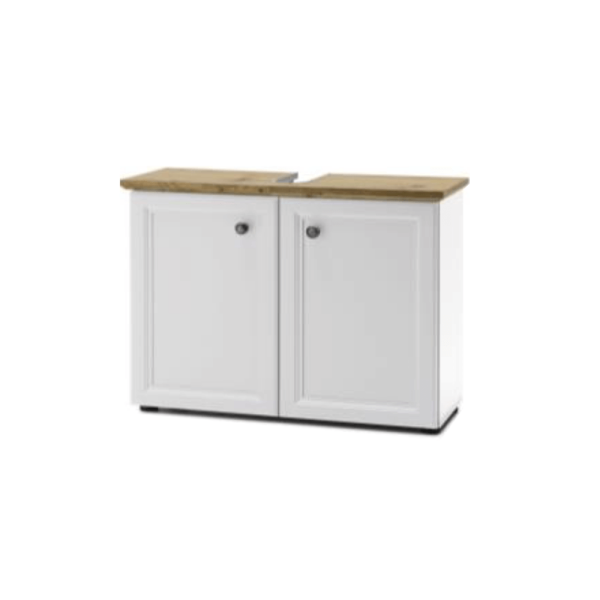 Dulap pentru chiuvetă, alb /stejar artizanal, TOSKANA