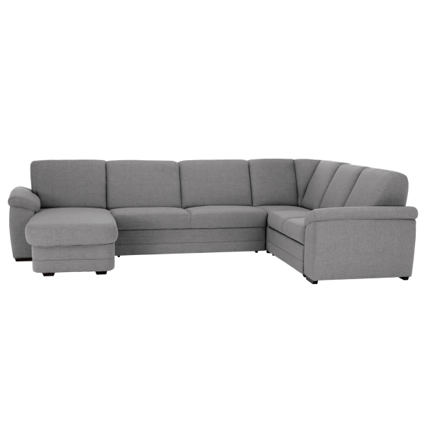 Colţar în formă de U, material textil gri, model stânga, BITER U