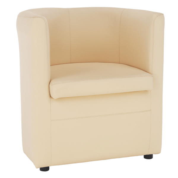 Fotoliu de club, piele ecologică bej, CALERA