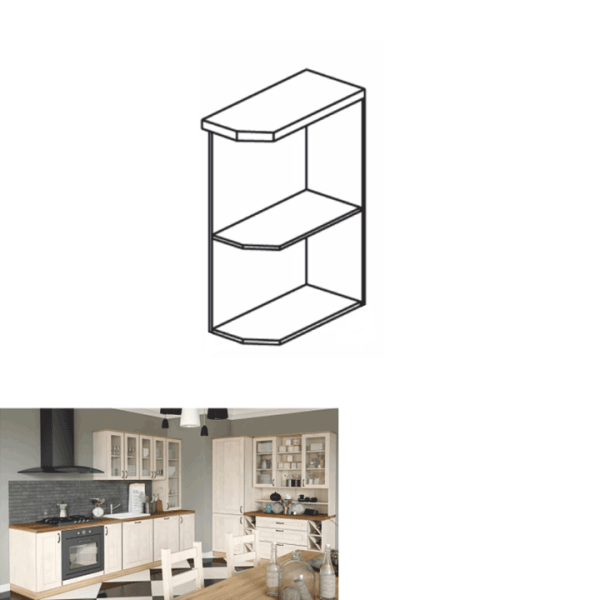 Dulap de colţ, alb, dreapta, ROYAL D25PZ