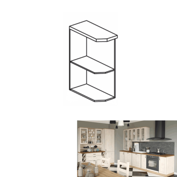 Dulap inferior de colţ, alb, model stânga, ROYAL D25PZ