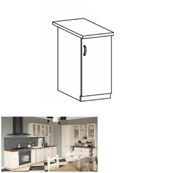 Dulap inferior, alb/pin nordic, deschidere dreapta, ROYAL D40