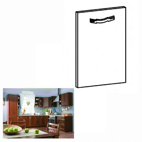 Uşă pentru maşina de spălat vase încorporată, 59,6x71,3, nuc Milano, SICILIA