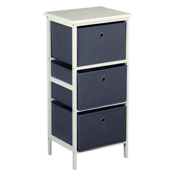 Comodă cu 3 sertare, alb / gri, EMONE TIP 1