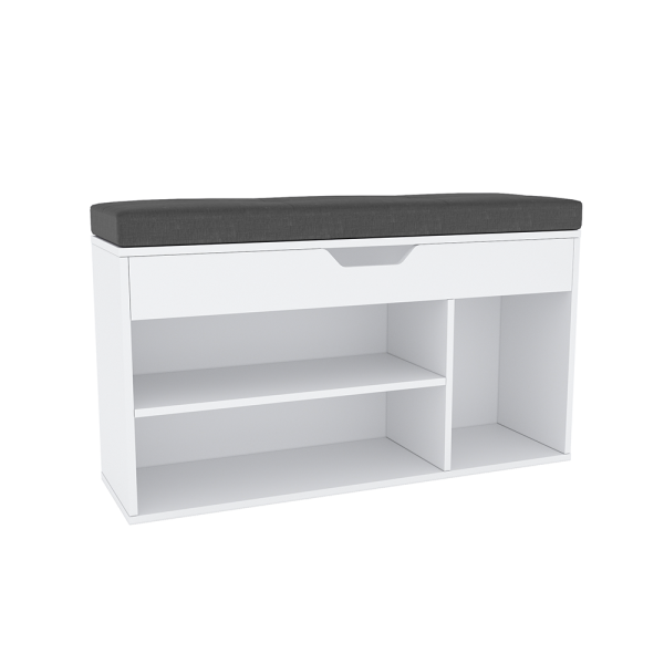 Suport pentru pantofi cu bancă, albă, FUDDY TIP M 1783