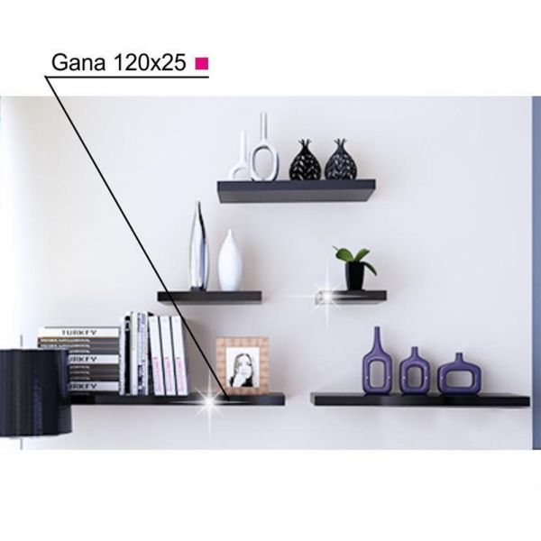 Poliţă, negru lucios, GANA FY 11044-1