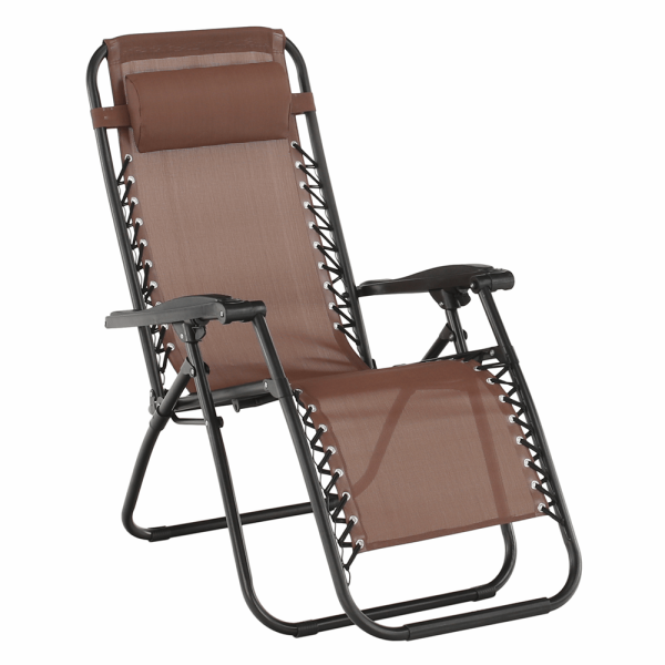 Şezlong de grădină reglabil, maro deschis, GERALD