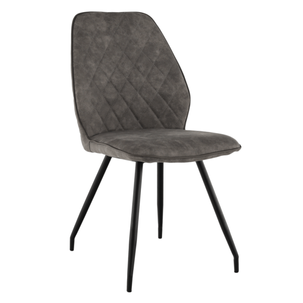 Scaun dining, ţesătură gri maro cu efect de piele întoarsă, HERDA
