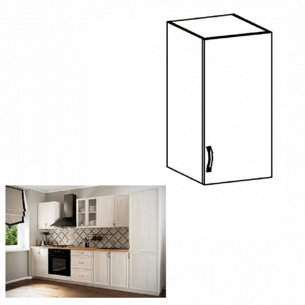 Dulap superior G30, model dreapta, alb/pin Andersen, SICILIA