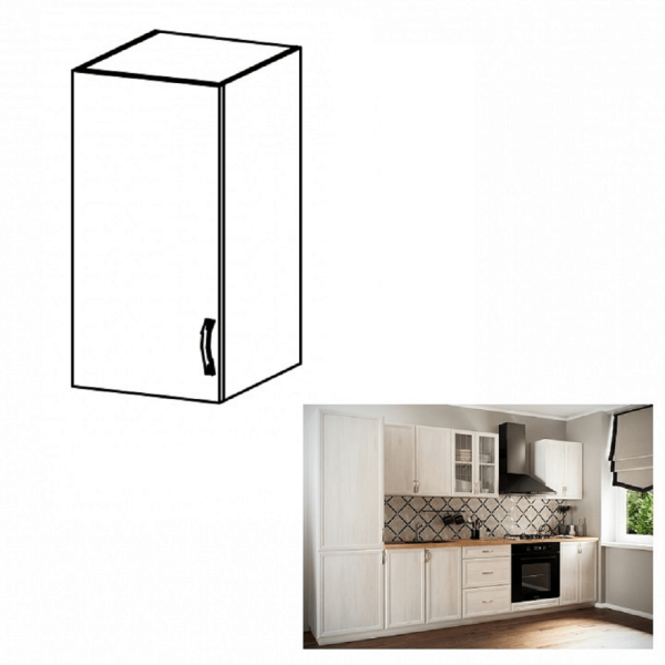 Dulap superior G40, model stânga, alb/pin Andersen, SICILIA