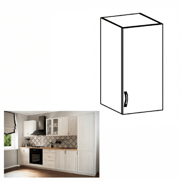 Dulap superior G40, model dreapta, alb/pin Andersen, SICILIA