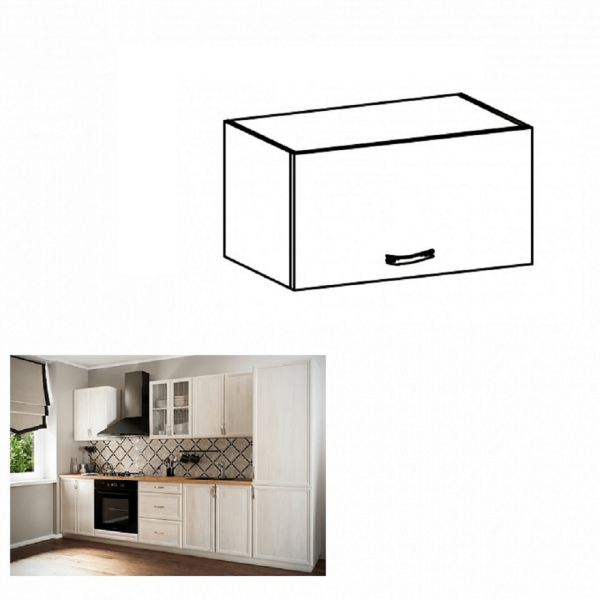 Dulap superior G60KN, alb/pin Andersen, SICILIA