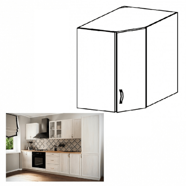 Dulap superior de colţ G60N, alb/pin Andersen, SICILIA