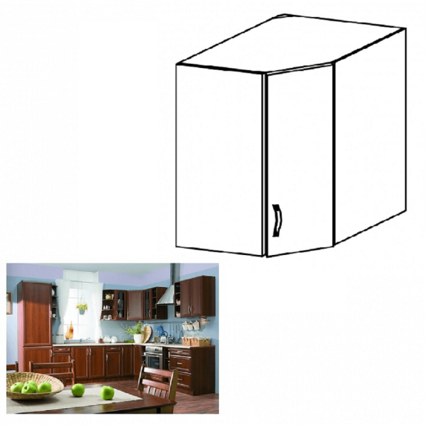 Dulap superior de colţ G60N, nuc Milano, SICILIA