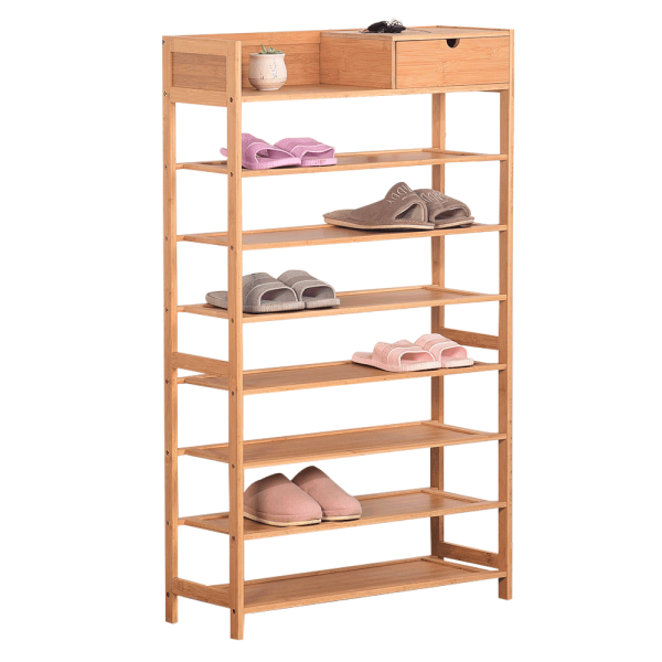 Suport pentru pantofi, 7 poliţe, bambus, KATLEY