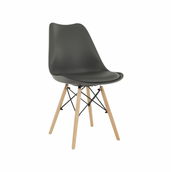 Scaun, gri închis/fag, KEMAL NEW