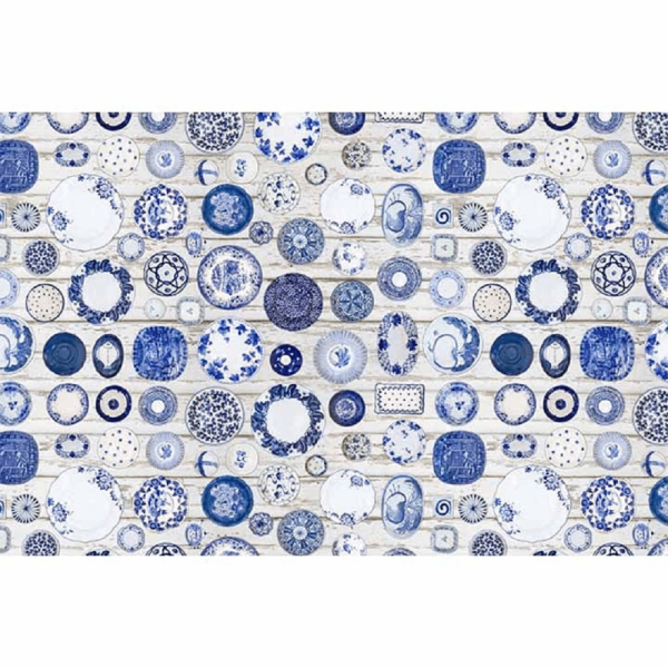 Covor 160x230 cm, albastru/crem, PARLIN