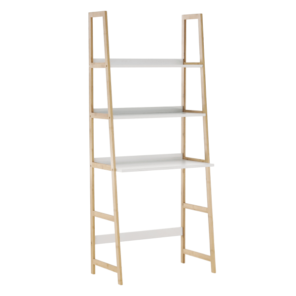 Etajeră multifuncţională cu 3 rafturi, alb/natural, KOEN TYP 4