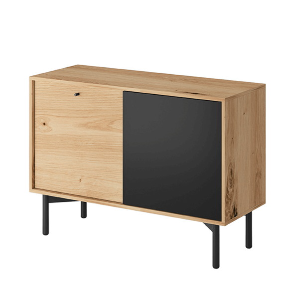 Comodă FK 102, stejar artisan/negru, FORSO