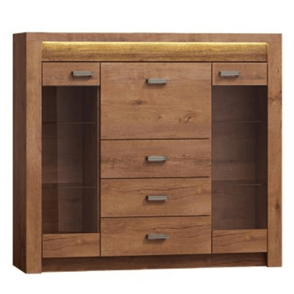 Comodă cu vitrină, frasin deschis, INFINITY I-08