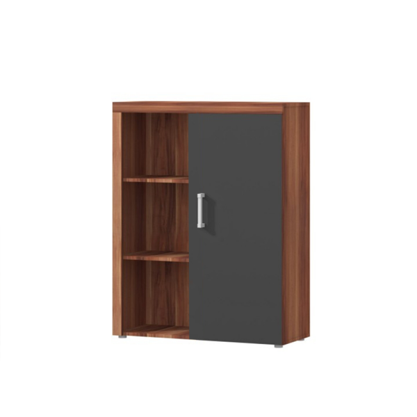 Scrin cu poliţe CHERIS 3, prun/grafit gri