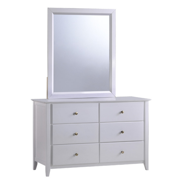 Comodă cu oglindă, alb, JAVA 6